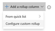 Rollup für benutzerdefinierte Felder.