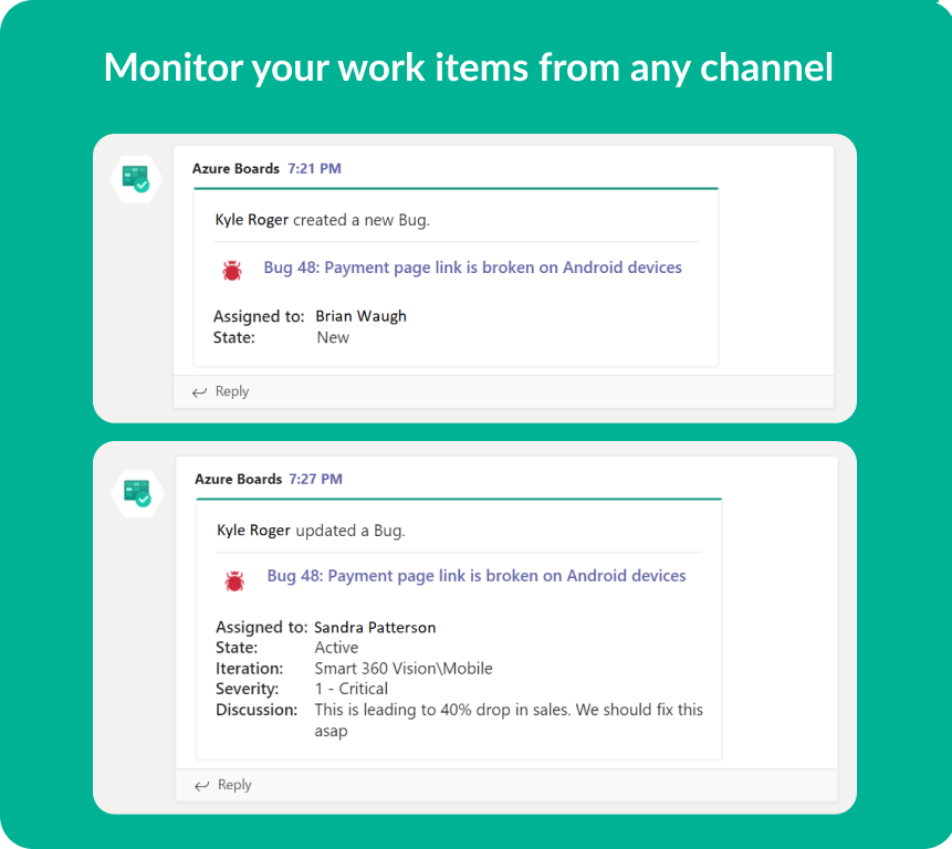 Azure Boards-App für Microsoft Teams.
