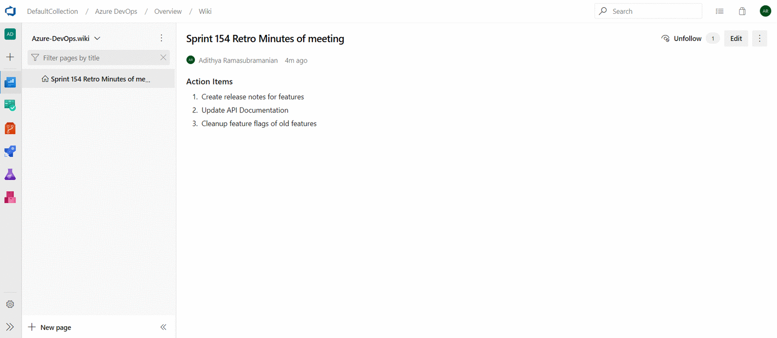 Kurzes Video, das zeigt, wie Arbeitselemente von einer Wiki-Seite erstellt und eingebettet werden.