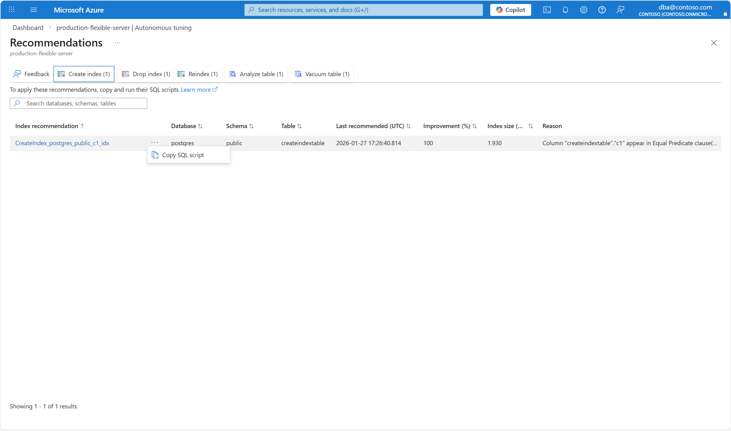 Screenshot, der zeigt, wie Sql-Anweisung von der Seite 