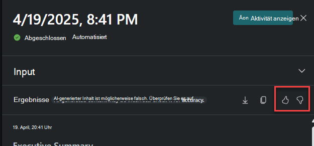 Verfügbares Feedback