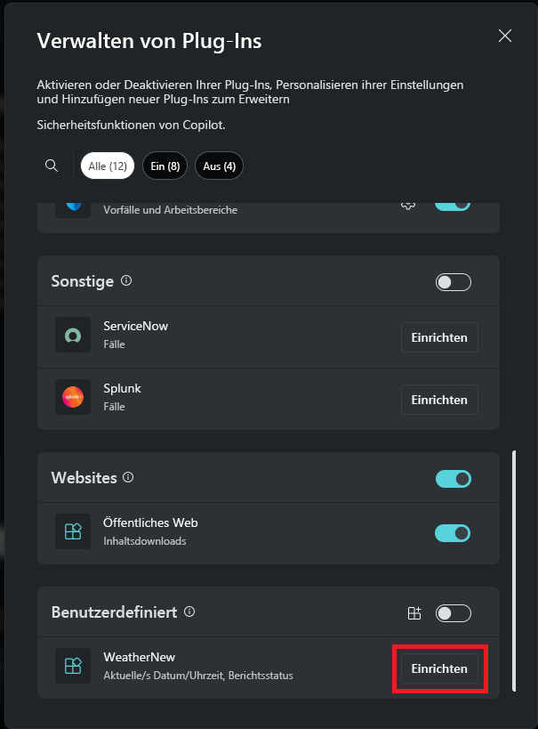 Screenshot: Verbindungen von 