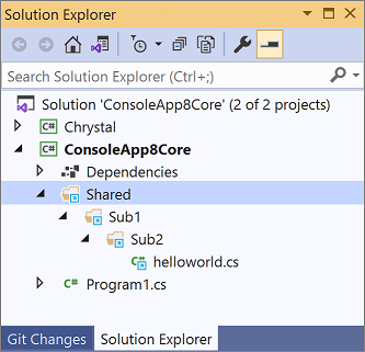 Solution Explorer mit linkBase metadata.