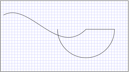 Eine PathGeometry mit einem Bogen.