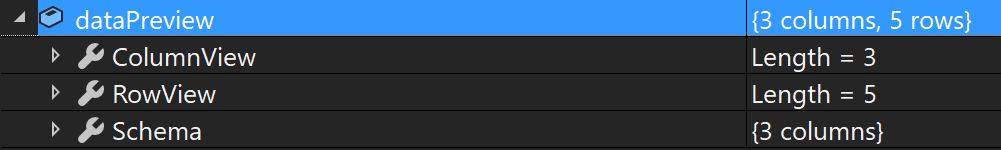 Vorschauobjekt für den Datendebugger