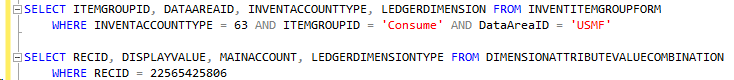 Screenshot of SQL query.