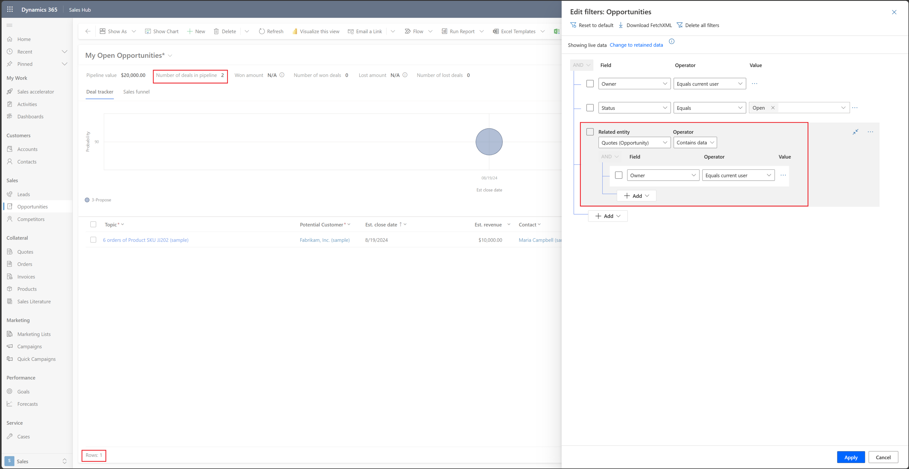 Screenshot des Problems mit der Pipeline-Ansichtsaggregation.