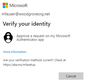 Screenshot, der zeigt, wie eine Zwei-Faktor-Authentifizierungsanfrage abgeschlossen wird.