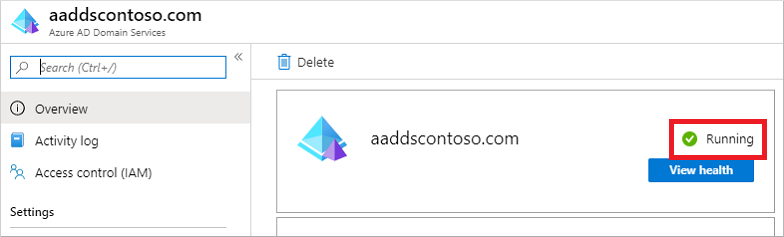 Domänendienstestatus nach der erfolgreichen Bereitstellung