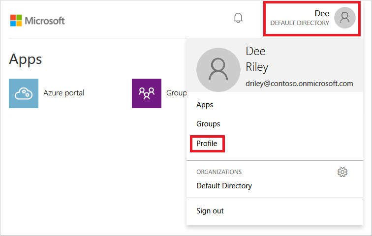 Screenshot zum Auswählen eines Profils.