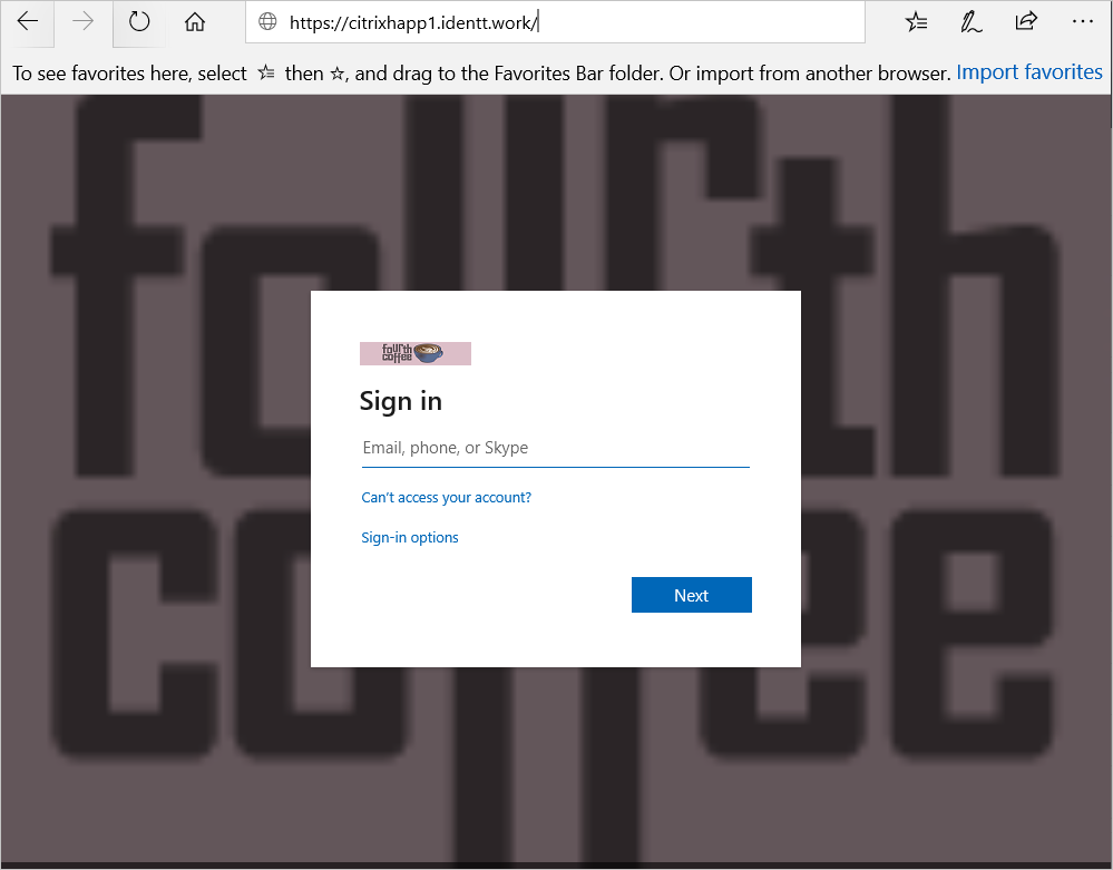 Citrix&nbsp;ADC-Konfiguration: Anmeldeseite in einem Webbrowser