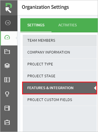 Screenshot zeigt die ausgewählten Funktionen und die Integration aus den Einstellungen.