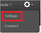 Screenshot, in dem im Menü „Einstellungen“ die Option „Einstellungen“ ausgewählt ist.