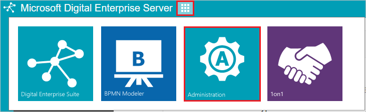 Screenshot: Symbol „Administration“ (Verwaltung) in Microsoft Digital Enterprise Server