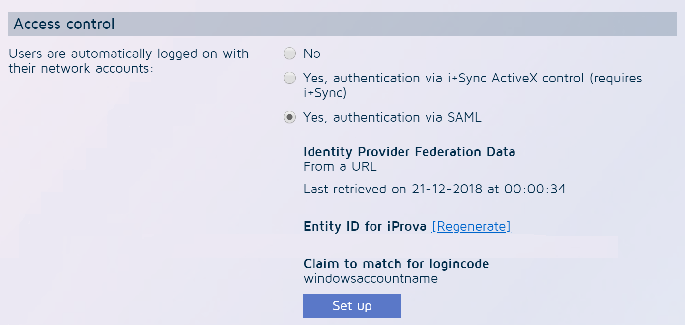 Screenshot mit Einstellungen der Zenya-Zugriffssteuerung