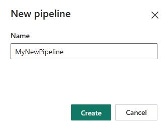 Screenshot: Der Name der neu erstellten Pipeline.