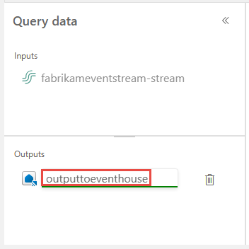 Screenshot, der den Namen für eine Ausgabe zeigt.