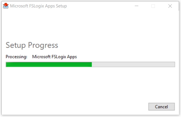 Screenshot des Fortschrittsbildschirms.