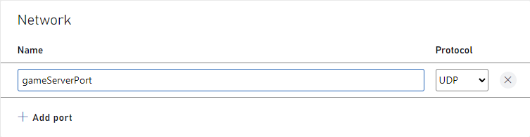 Netzwerkeinstellungen in Game Manager für den Prozessservertyp