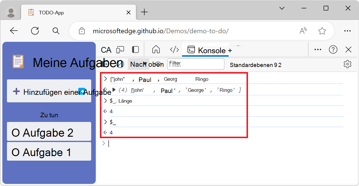 Der Wert von $_ ändert sich in den Wert des zuvor ausgewerteten Ausdrucks.