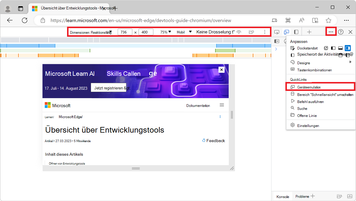 Die Gerätesymbolleiste