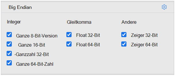 Werttypeinstellungen