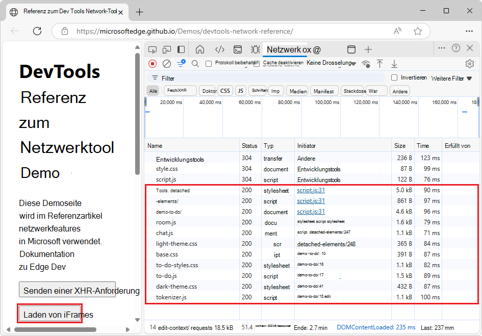 Das Netzwerkanforderungsprotokoll mit nicht gruppierten Anforderungen