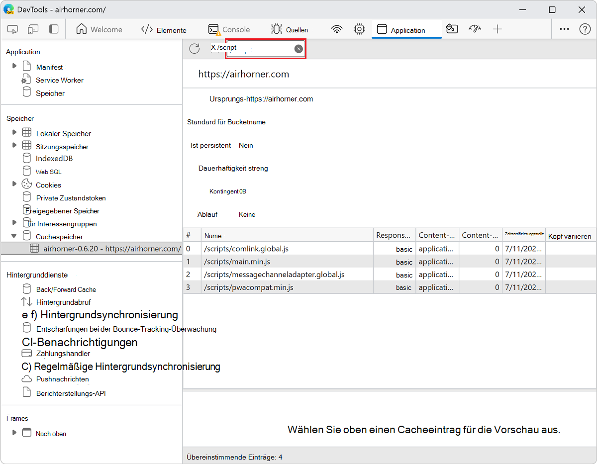 Herausfiltern von Ressourcen, die nicht mit dem angegebenen Pfad übereinstimmen