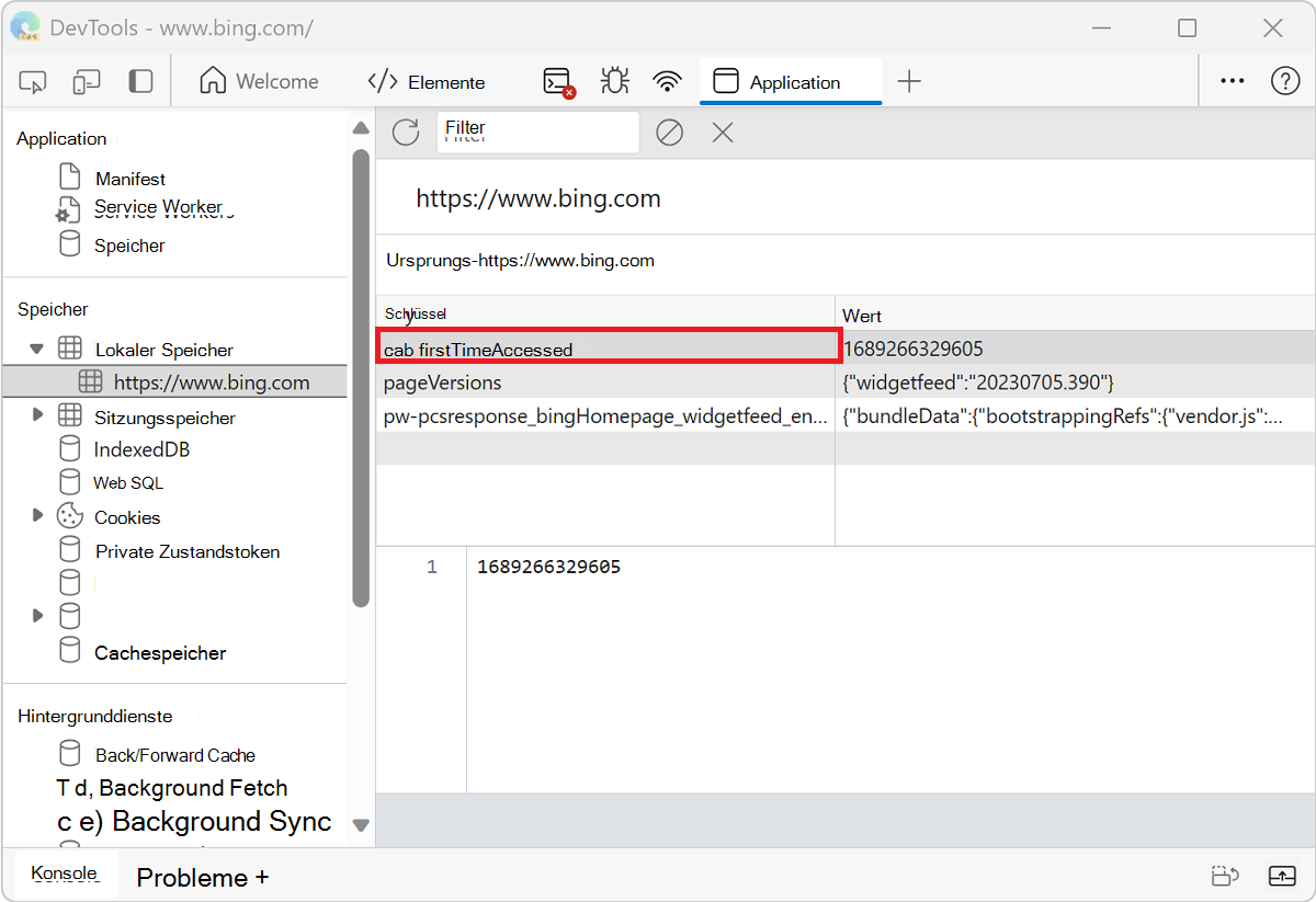 Bearbeiten eines localStorage-Schlüssels