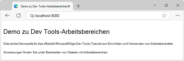 Demo zu DevTools-Arbeitsbereichen
