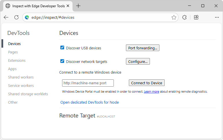 Untersuchen mit Edge-Entwicklertools