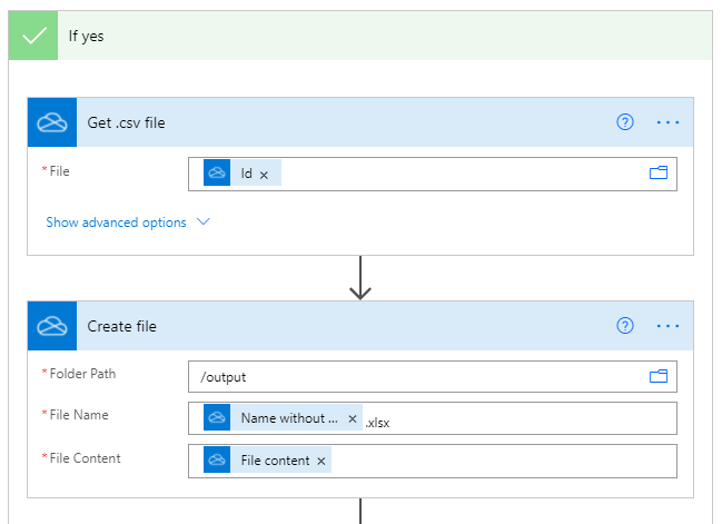 Die abgeschlossene Aktion .csv Datei abrufen im Aktionsaufgabenbereich.