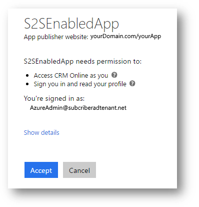 Erteilen Sie die Zustimmung für den Zugriff auf Dynamics 365-Daten.