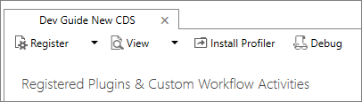 Screenshot des Plug-In-Registrierungstools mit ausgewählter Option 