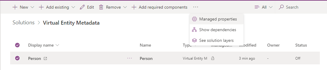 Navigieren Sie zu verwalteten Eigenschaften.