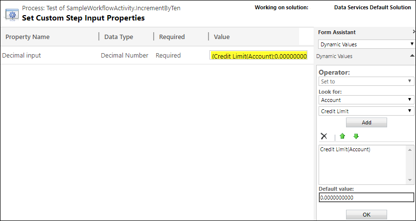 Legen Sie die Dezimaleingabeeigenschaft fest.