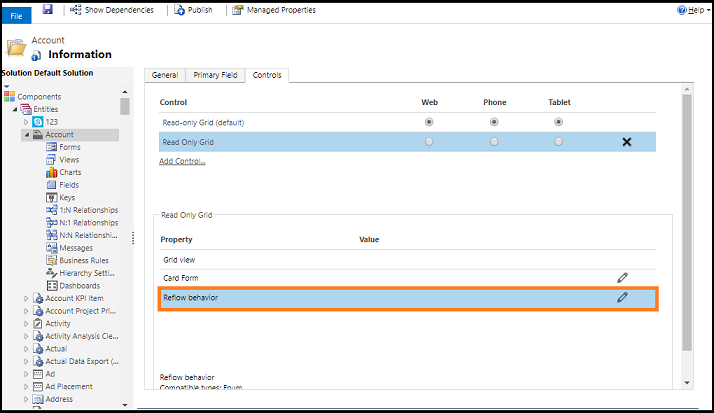 Reflow-Verhalten bearbeiten.