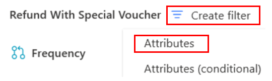 Screenshot des Dropdownmenüs „Filter erstellen“.