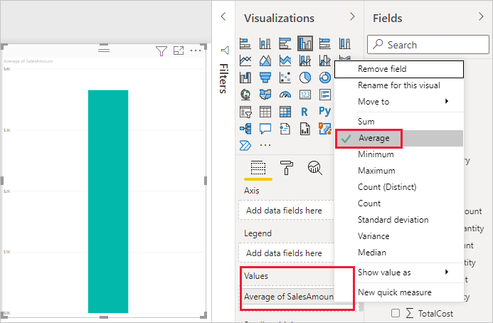 Screenshot des Durchschnittsdiagramms 
