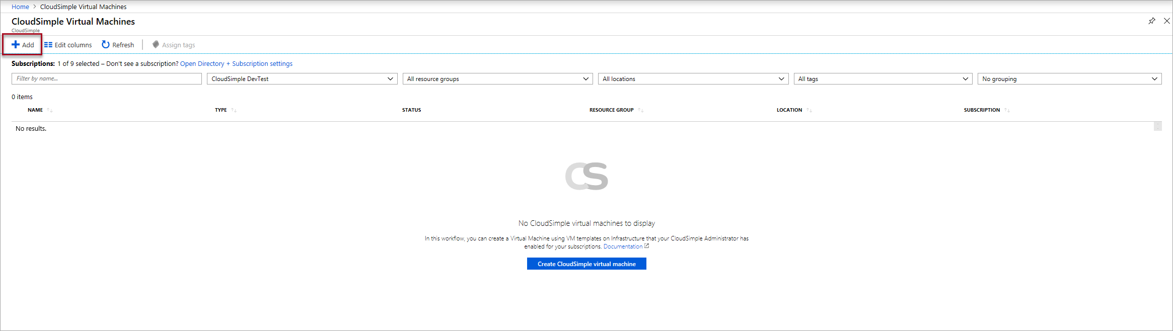 Erstellen eines virtuellen CloudSimple-Computers