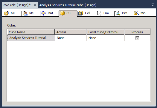 Registerkarte „Cubes“ im Rollen-Designer