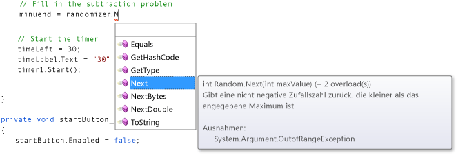 Nächste Methode