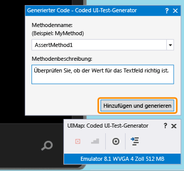 Code für die Assertion generieren