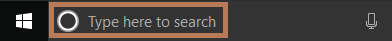 Screenshot of the Search box in Windows 10.