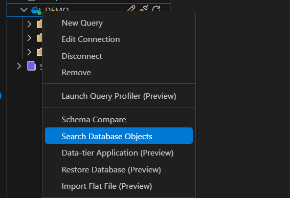 Screenshot der Option 