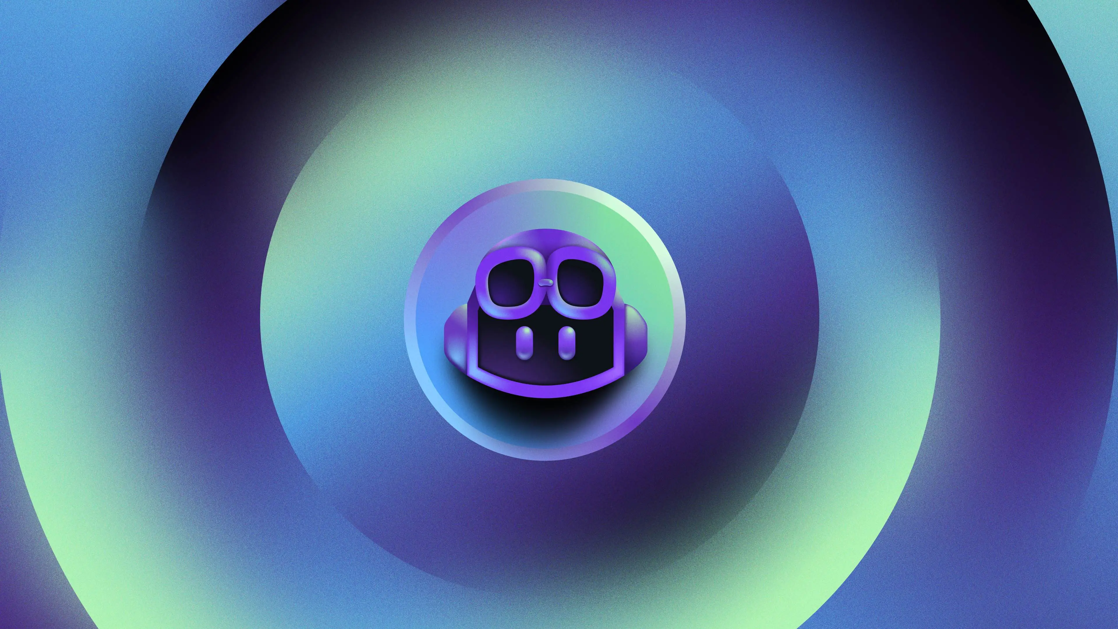 Das Logo-Symbol für GitHub Copilot, das das Copilot Symbol in der Mitte mit einem blauen und grünen Wirbel um das Logo zeigt.