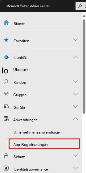 Screenshot: Auswahl der Microsoft Entra im Azure-Portal