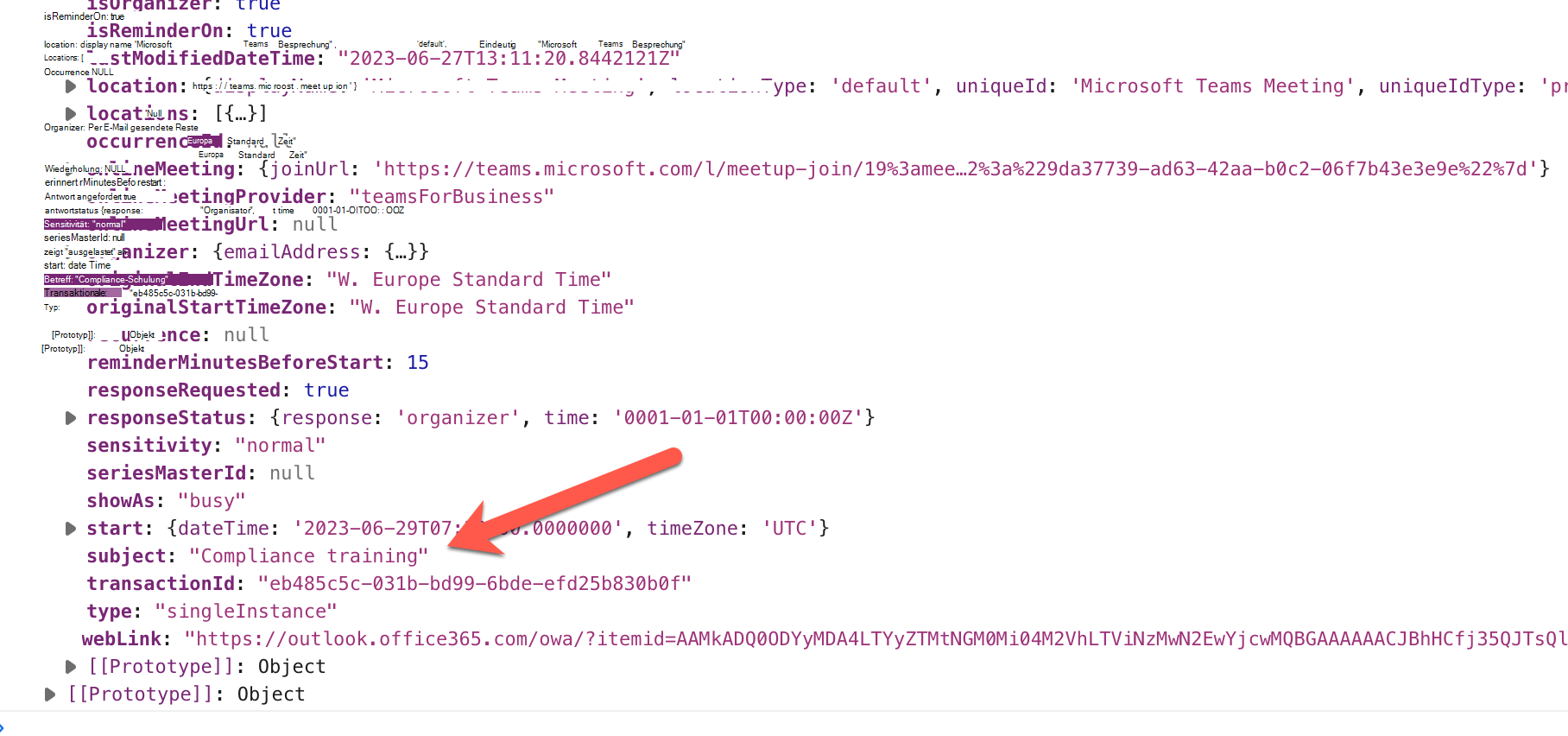 Screenshot des Ergebnisses der Konsole.