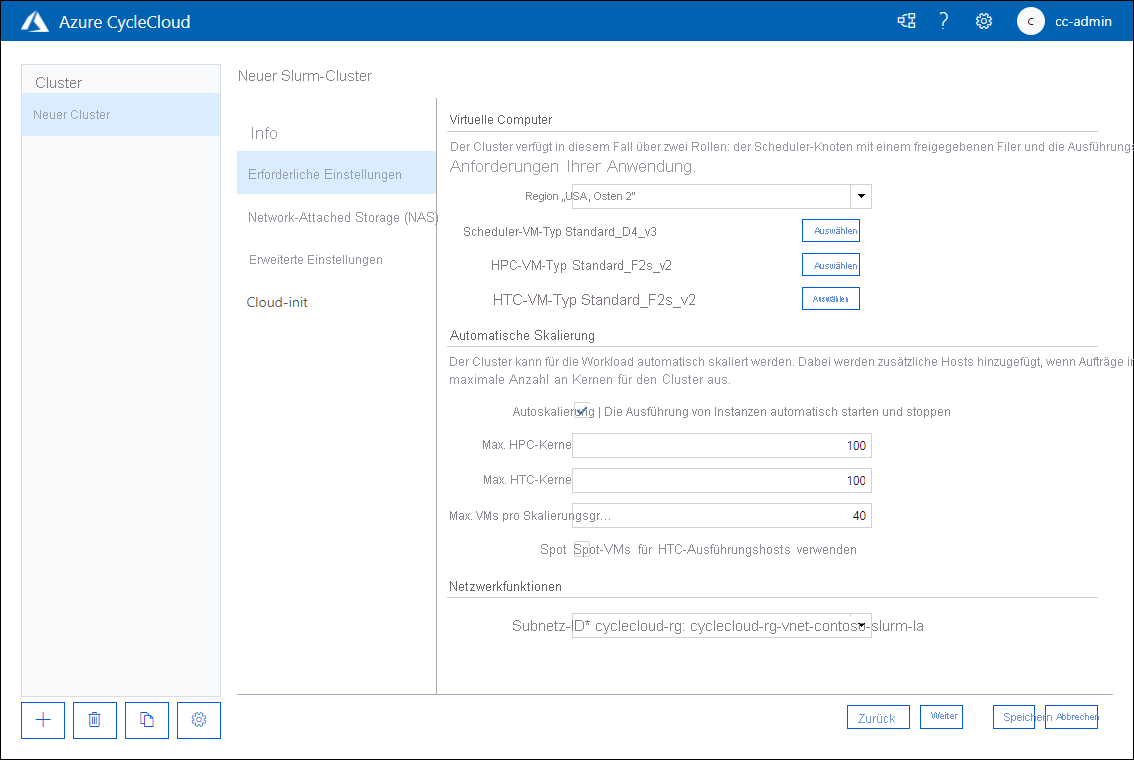 Screenshot der Registerkarte 