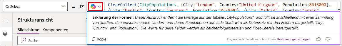 Screenshot der Schaltfläche „Copilot“